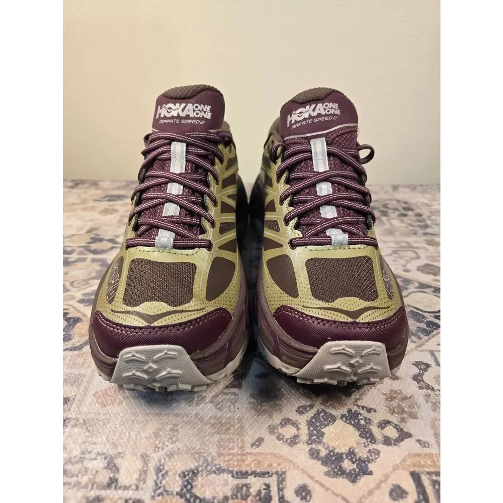 Hoka One One Mafate Speed 2 Maroon Men's  Running Shoes Size 9 Rare Colorway